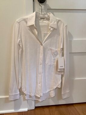 CHLDR AMRAT Jersey Blouse, White, S, NWT